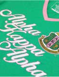 Alpha Kappa Alpha Glitter Print V-Neck T-Shirt