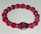 AKA Pink Stone Beaded Bracelet - Alpha Kappa Alpha