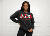 Delta Sigma Theta Chenille Color Block Crewneck Sweatshirt