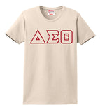 Delta Sigma Theta 3 Greek Letter Embroidered T-Shirt