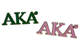AKA 3 Letter Color Lapel Pin - Alpha Kappa Alpha