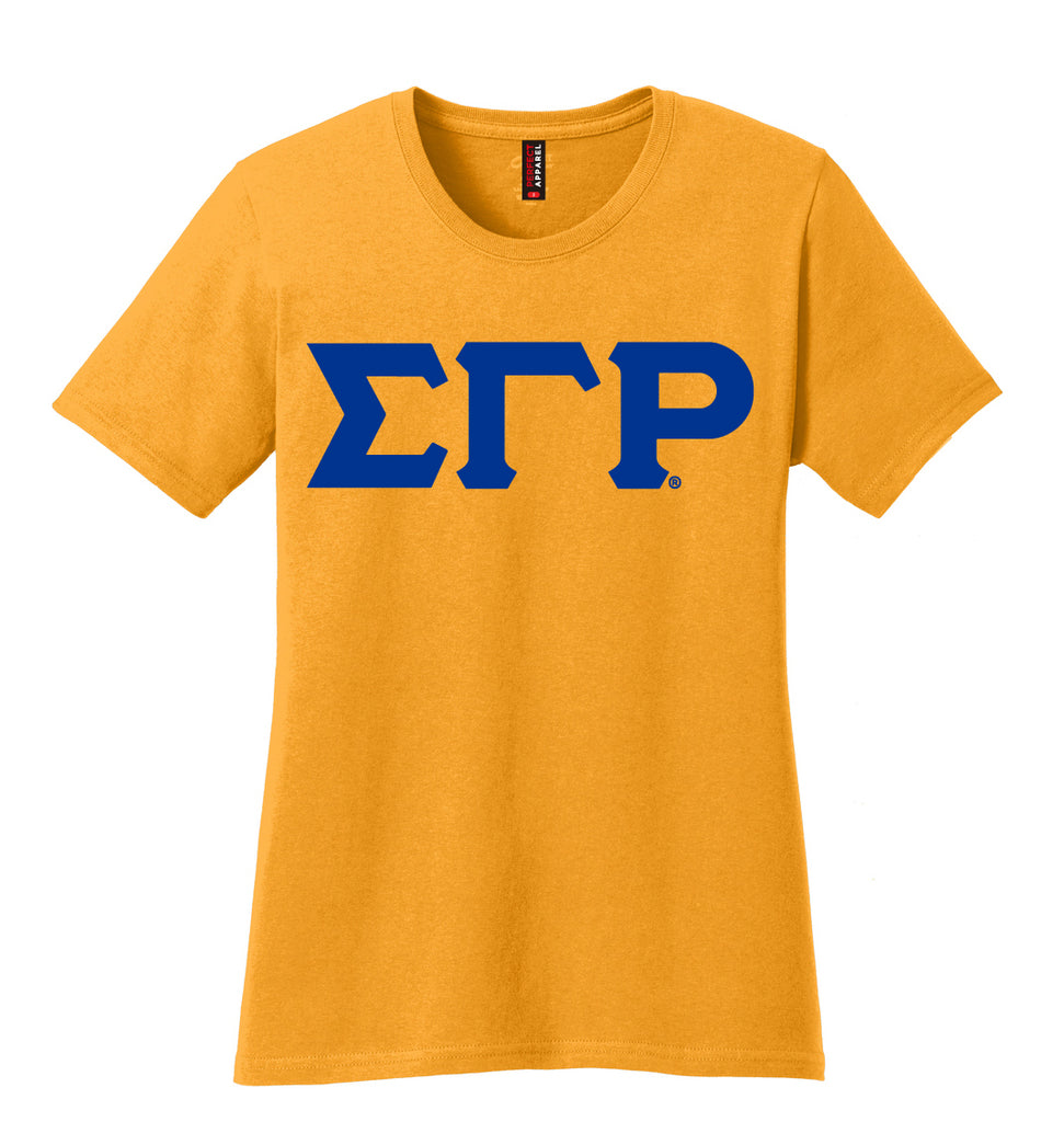 Sigma Gamma Rho Single Layer 3 Greek Letter Embroidered T-Shirt