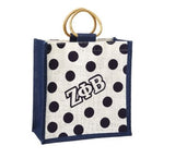 Zeta Phi Beta Polka Dot Jute Bag