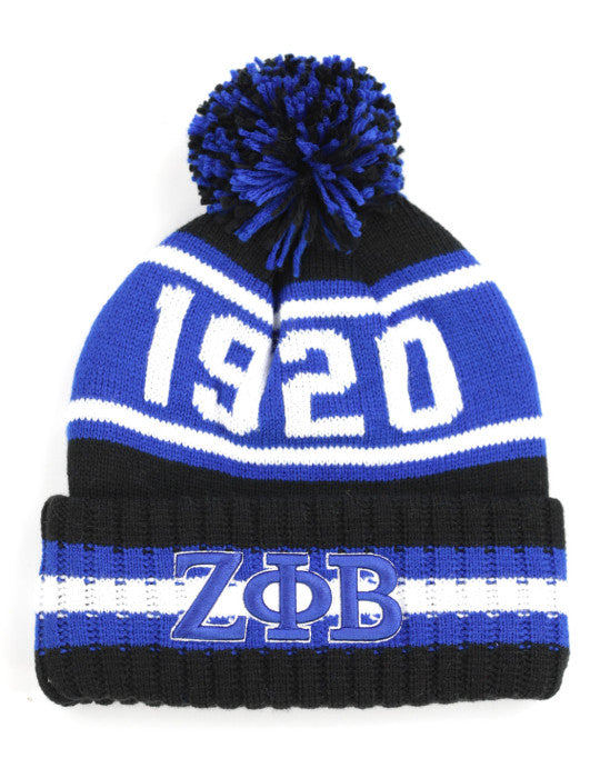 Zeta Phi Beta 1920 3D Letter Knit Beanie