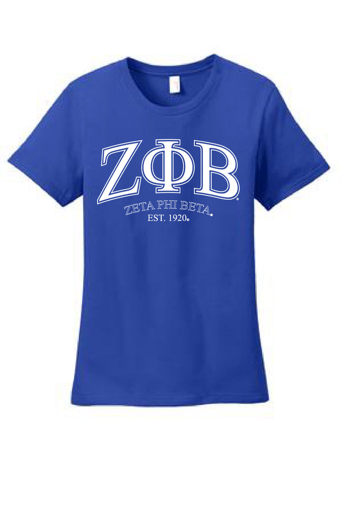 Zeta Phi Beta College Letter T-Shirt