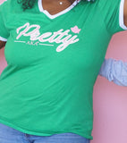 AKA Pretty Ringer V-Neck Tee - Alpha Kappa Alpha