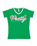 AKA Pretty Ringer V-Neck Tee - Alpha Kappa Alpha