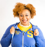 SGRho Sueded Full Zip Hooded Jacket - Sigma Gamma Rho