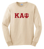 Kappa Long Sleeve Single Greek Lettered Embroidered T-Shirt - Kappa Alpha Psi