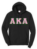 AKA 3 Greek Letter Embroidered Hoodie - Alpha Kappa Alpha