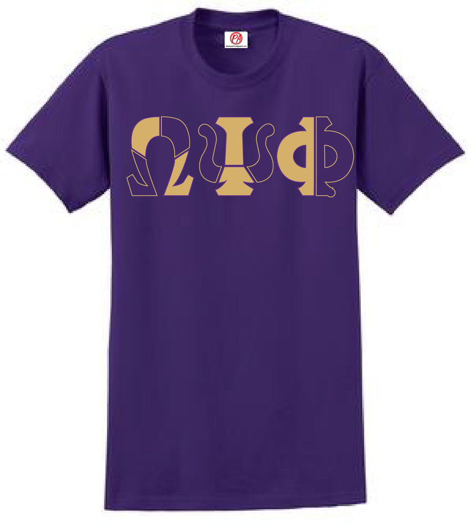 Omega Psi Phi Color Block Greek Lettered T-Shirt