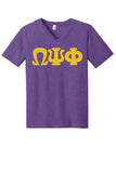 Omega Single Layered Greek Lettered V-Neck T-Shirt - Omega Psi Phi