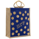Sigma Gamma Rho Mini Polka Dot Jute bag (Last Chance)
