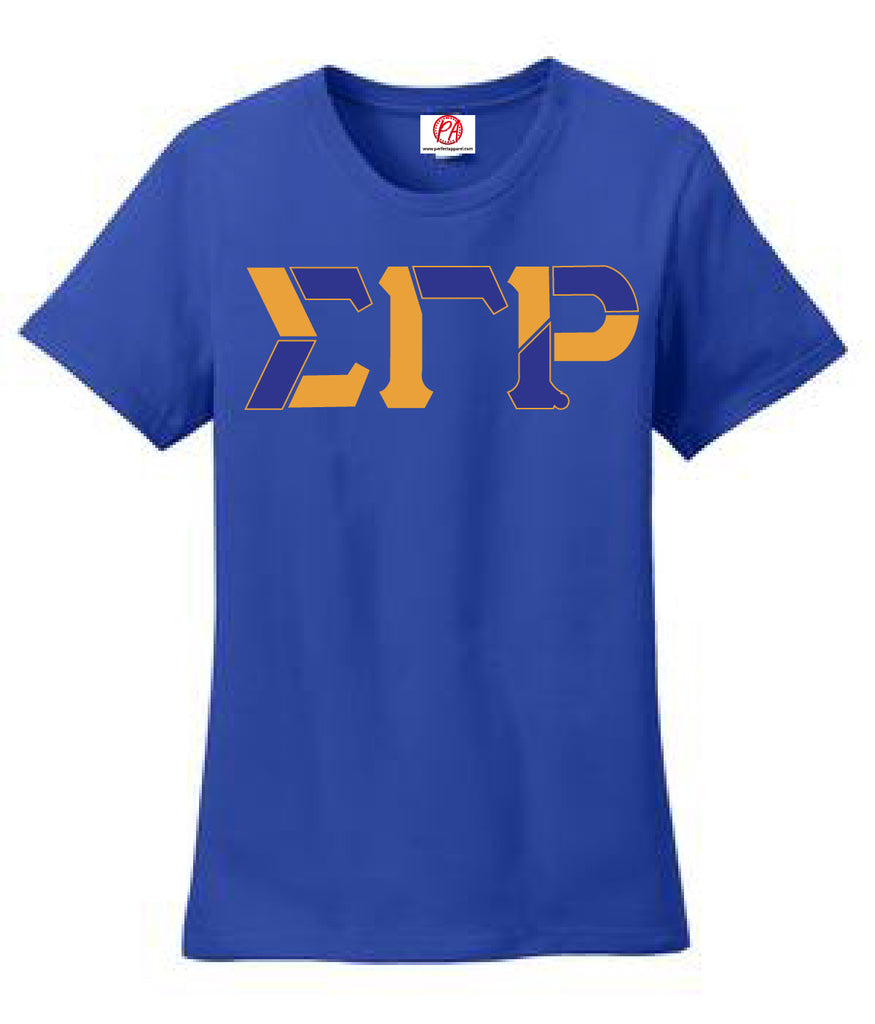 Sigma Gamma Rho Color Block Greek Lettered T-Shirt