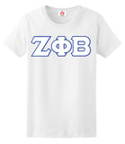 Zeta Phi Beta 3 Greek Lettered Embroidered T-Shirt