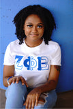 Zeta Phi Beta Color Block Greek Lettered T-Shirt
