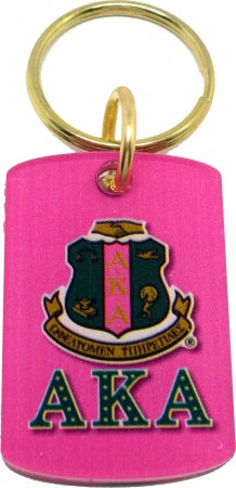 Alpha Kappa Alpha Acrylic Dog Tag Key Chain