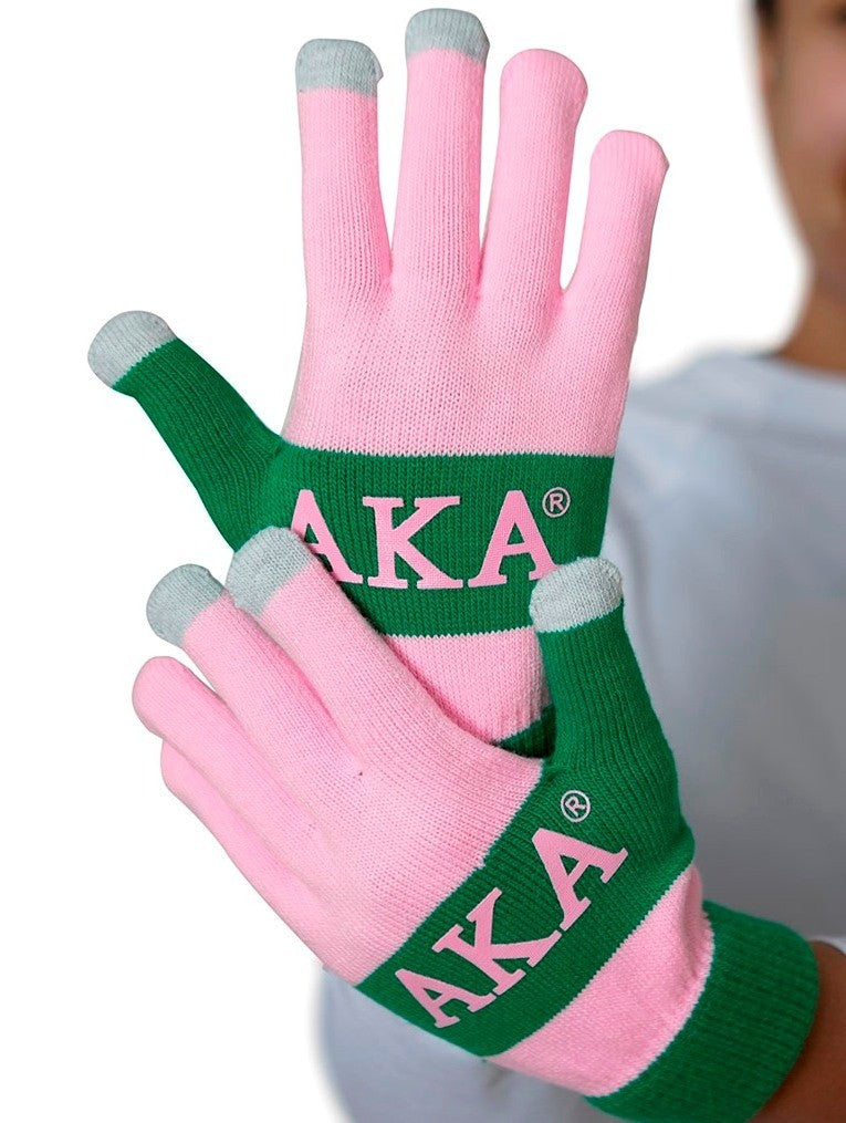 AKA Knit Texting Gloves- Alpha Kappa Alpha